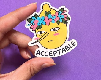 Lemon Grab Acceptable Adventure Time Sticker | Waterproof Vinyl Art (2.5” x 2")