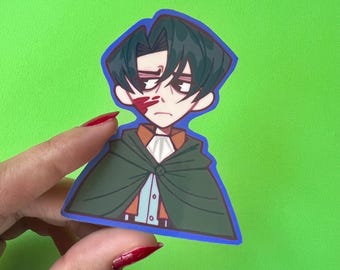 Levi Attack On Titan Sticker | AOT Hand-Drawn Waterproof Vinyl (3 x 2.5")