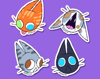 Derpy Cats Sticker | Hand-Drawn Waterproof Vinyl (2.5 x 1.5")