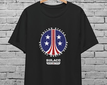 Aliens - Camiseta unisex de la Marina Colonial para hombre y mujer, camiseta de la película Alien, USS Sulaco, Xenomorfo Weyland Yutani Corporation Nostromo USMC
