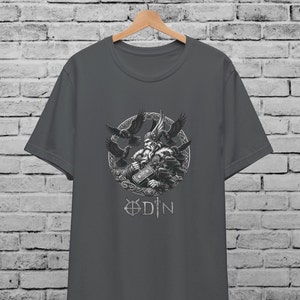 Vikings Odin & Raven Unisex T-Shirt For Men And Women,Viking Shirt ,Valhalla Thor Vegvisir Fenrir Ragnarok ,Norse Mythology,Gift Norse Pagan