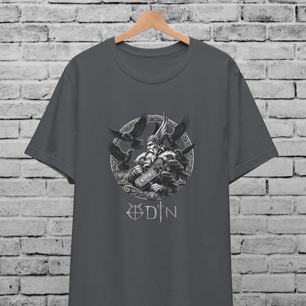 Vikings Odin & Raven Unisex T-Shirt For Men And Women,Viking Shirt ,Valhalla Thor Vegvisir Fenrir Ragnarok ,Norse Mythology,Gift Norse Pagan