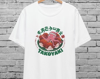 Takoyaki T-Shirt: Japanese Street Food, Kawaii Octopus Tee
