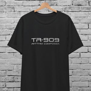 TR-909 Multicolor Unisex T-Shirt ,Silver Print, Vintage Drum Machine ,Moog Korg Roland, TR-808 TB-303, Jupiter Juno ,Electronic House Techno