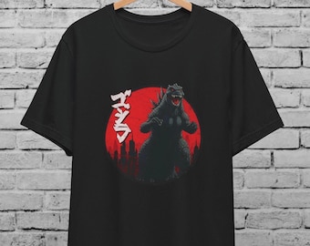 Retro Godzilla T-Shirt: Japanese Kaiju Kanji Style