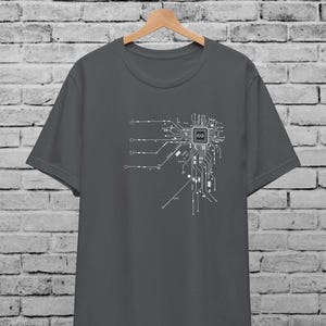 Multicolor Unisex-T-Shirt für Männer und Frauen, Cooles Geek-Shirt, Tech-Nerd-Geschenk, PC-Computer-Shirt, Geschenk für Gamer,CPU-Platine