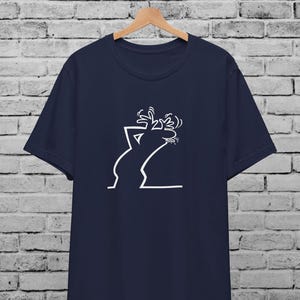 La Linea T-shirt unisex multicolore divertente per uomo e donna, maglietta The Line, Osvaldo Cavandoli, maglietta vintage con cartoni animati, maglietta regalo divertente, cartone animato anni '70