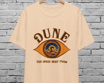 Retro Dune Unisex T Shirt For Men And Women ,Spice Must Flow ,Arrakis Shirt ,Duneart ,Birthday Gift ,Vintage Sci Fi ,Muaddib Sandworm ,Funny