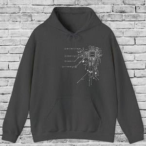 CPU Circuit Board Multicolor Unisex Hoodie For Men & Women ,Cool Geek Shirt ,Tech Nerd Gift ,PC Computer Shirt,Gift For Gamer,CPU Processor