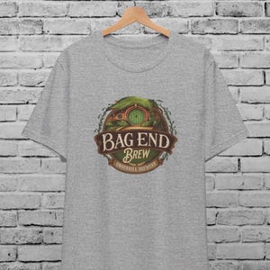 T-shirt unisexe multicolore Bag End Brew pour homme et femme, Underhill Brewery, LOTR, fantaisie de la Terre du Milieu, chemise cadeau geek drôle, cadeau d'anniversaire