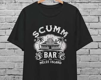 Scumm Bar Multicolor Unisex T-Shirt For Men & Women,Melee Island,Vintage Gaming,Monkey Islands Fan Gift,Retro Pirate Shirt, Caribbean Grog