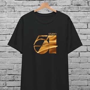 Studio 54 Gold Logo Unisex T-Shirt For Men And Women, Vintage Disco Shirt , Retro 70&#39;s Style,Party Shirt ,Nightlife Club Culture, Funny Gift