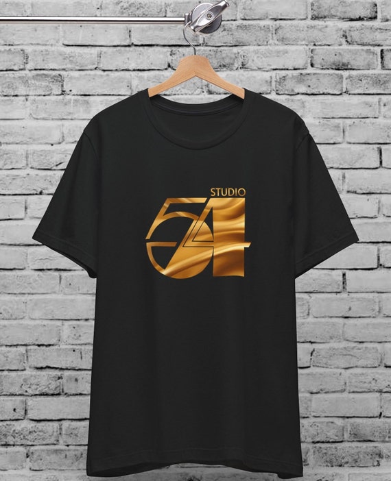 Studio 54 Gold Logo Unisex T-Shirt For Men And Women, Vintage Disco Shirt , Retro 70's Style,Party Shirt ,Nightlife Club Culture, Funny Gift