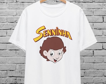 T-shirt unisex vintage Senninha per uomo e donna, maglietta Ayrton Senna, maglietta di Formula Uno, maglietta F1, regalo da corsa vintage, abbigliamento per sport motoristici