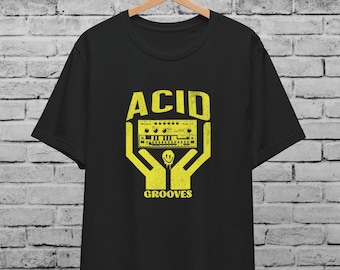 Acid Grooves TB-303 Unisex T-Shirt For Men & Women,Techno House Music,Rave Shirt,Vintage Roland ,Funny Acid House,Analog Synth,DJ Gift Shirt