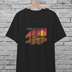 Vintage Dune Arrakis Unisex T-Shirt For Men & Women, House Atreides, Dune Art, Sandworm Muad Dib, Retro Sci Fi ,Spice Must Flow, Dune Movie