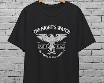 Gothic Raven Watcher Multicolor T-Shirt,Dark Fantasy Crow Guard Tee, Winter Warrior Style Gift
