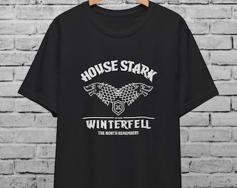 Wolf Crest Northern Kingdom T-Shirt, Winter Fortress Warrior Tee, Direwolf Spirit Guard Style Gift