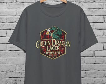 Green Dragon Lager T-Shirt: Middle Earth Bywater Brewery Tee