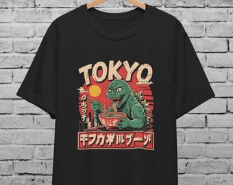 Camiseta Godzilla Ramen: Camiseta de anime japonés Kaiju