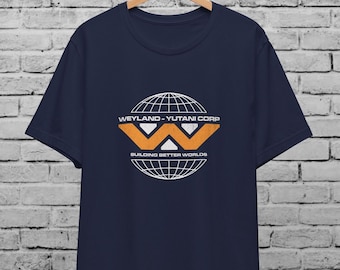 Camiseta unisex multicolor de Alien Weyland Yutani Corp para hombre y mujer, camiseta de la película Alien, Xenomorph USCSS Nostromo, regalo genial de ciencia ficción vintage.