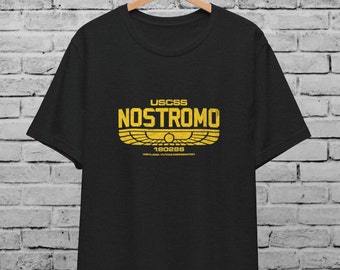 Camiseta unisex multicolor Alien USCSS Nostromo para hombre y mujer, camiseta vintage de la película Alien, Xenomorfo, Weyland Yutani Corporation, camiseta de ciencia ficción