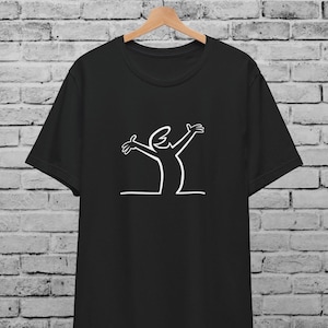 Camiseta unisex multicolor La Linea Happy para hombre y mujer, camiseta The Line, Osvaldo Cavandoli, camiseta de dibujos animados vintage, camiseta de regalo divertida, dibujos animados de los años 70