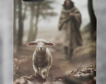 Jesus and Lamb Phone Case: Christian Scripture Gift