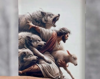 Jesus Protects Lamb Phone Case: Christian Bible Art