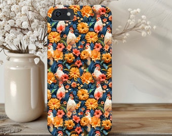 Custodia per telefono Coquette Chicken Floral Collage: Illusione 3D alla moda