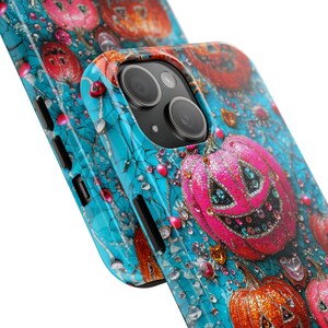 Glam Halloween Pumpkin Phone Case: Sparkle Rhinestone Mosaic image 5