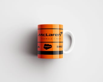 Taza de café de Fórmula 1, taza de Fórmula 1, regalo de Fórmula 1, regalo para amantes de la Fórmula 1, McLaren, equipo de Fórmula 1, taza de cerámica, 11 oz