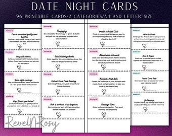 Druckbare Date Night Karten, Date Night Coupon für Paare, Date Night Coupon, A4 und Letter