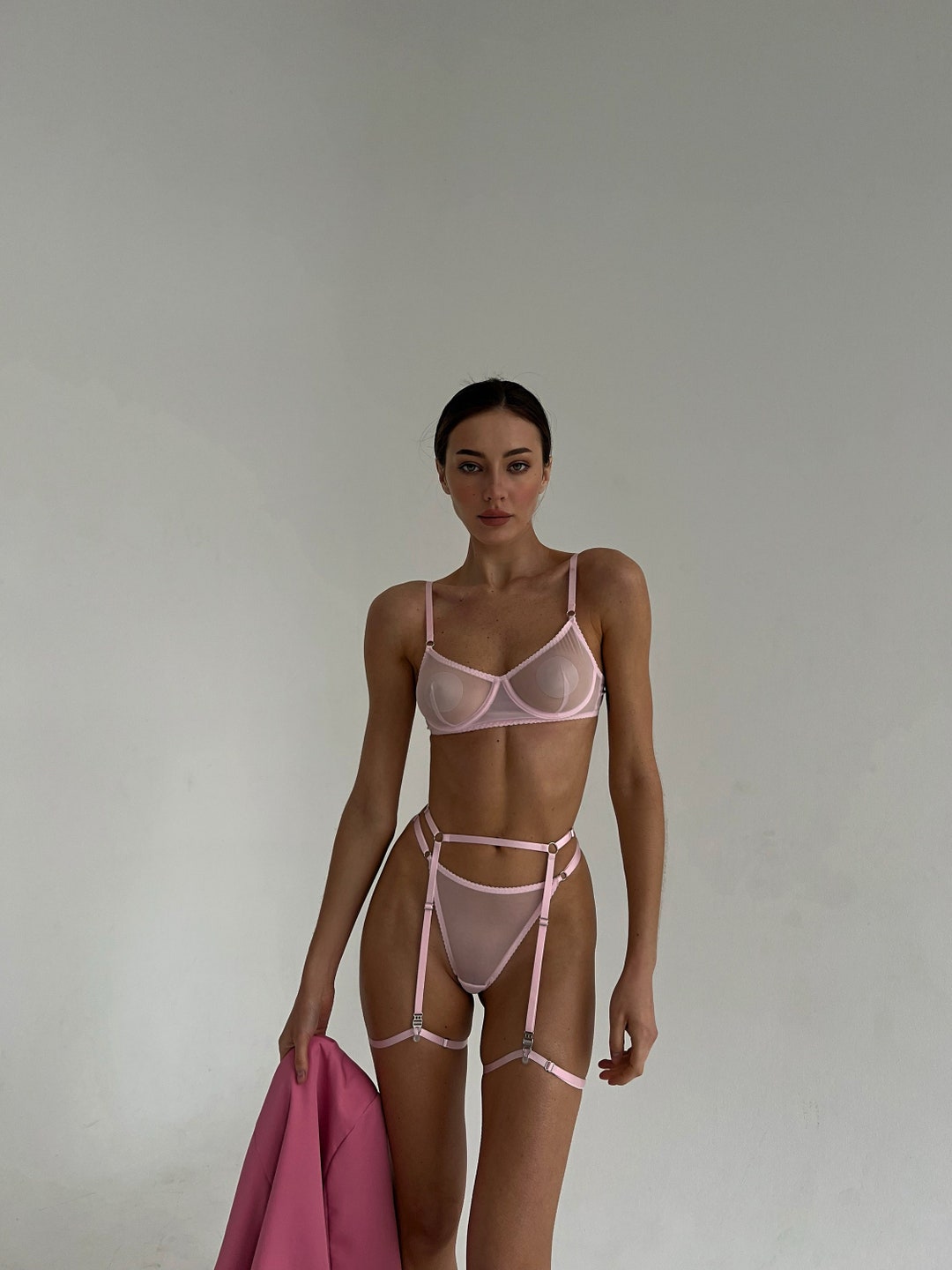 Sheer Bra & Panties Lingerie Set