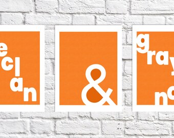 Brothers Wall Art Set Of 3 Prints Personalized Name Pictures Shared Room Decor Twin Kids Wall Decor Boys Bedroom Ideas Twin Nursery Decor