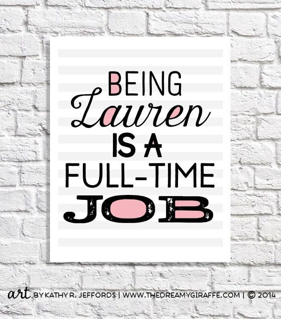 Personalized Decor Quote Print Personalized Print Teen Room Art Teen Girl Bedroom Wall Art Personalized Teen Gift Tween Room Lauren Name Art