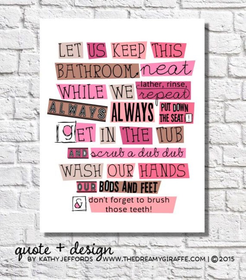 Bathroom Wall Decor Kids Bathroom Rules Boys Bathroom Wall Art Etsy
