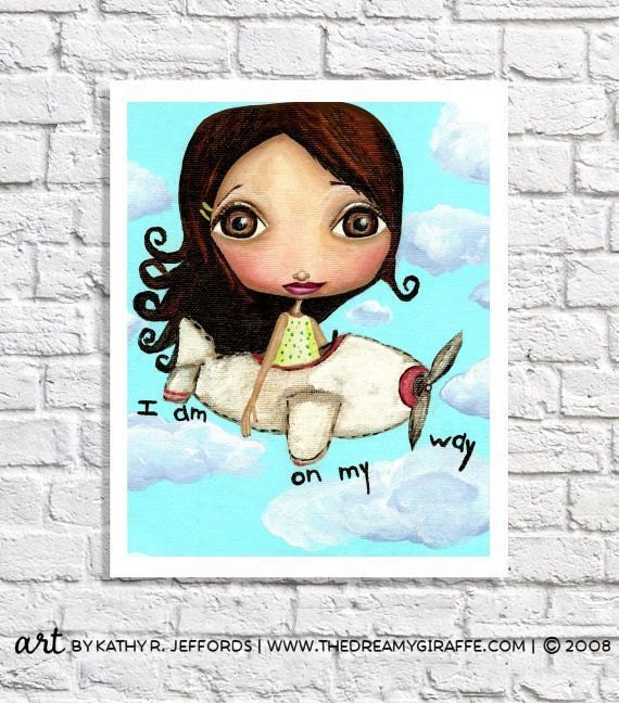 Baby Girl Airplane Nursery Wall Decor Kids Room Art Female Etsy