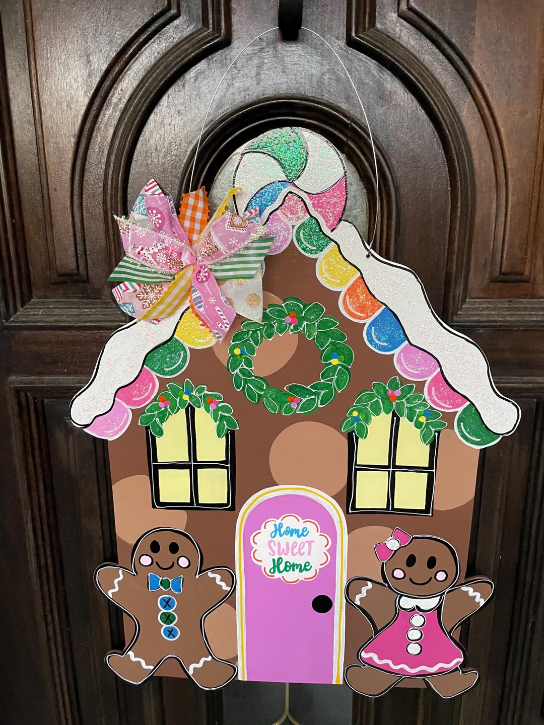 TEMPLATE Gingerbread House Door Hanger DIY Template - Etsy