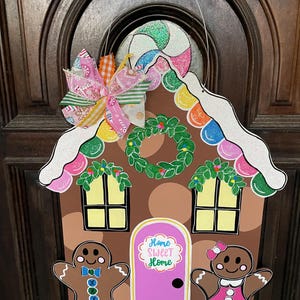 TEMPLATE gingerbread house door hanger DIY template