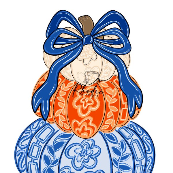 Chinoiserie Pumpkin SVG Template: Fall Door Hanger DIY (Digital Download)