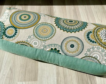Suzy's Yoga Bolster Set No. 2: Yoga cushion and bone cushion in mandala design (turquoise)