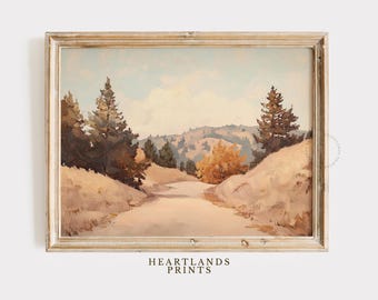 Herbst Landschaft Art Print, Herbst Wand Kunst Berglandschaft druckbare, Herbst Dekor Vintage Herbst Malerei, Herbst Wand Kunst Erntedank Dekor