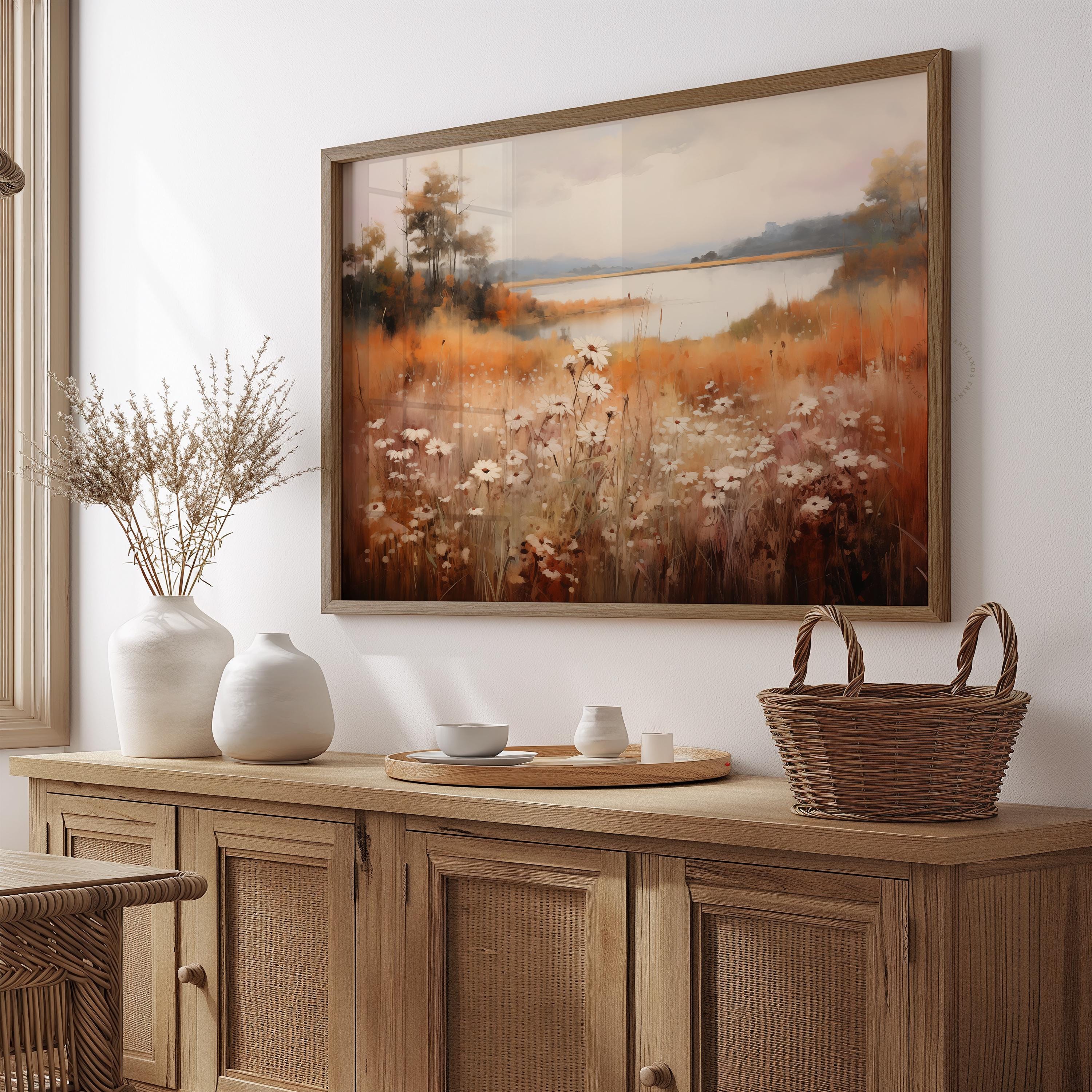 Fall Wildflower Art Print, Vintage Fall Wall Art Autumn Meadow ...