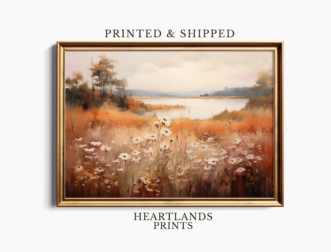 Fall Wildflower Art Print, Vintage Fall Wall Art Autumn Meadow ...