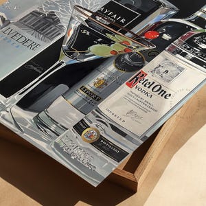 Martini Wall Art Print Cocktail Wall Art, Vodka Bar Cart print, Bar Cart Art Martini Portrait, Indie retro Poster, Modern Art Printed Decor