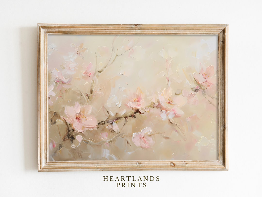 Digital Wall Art Cherry Blossom TREE ART Print Closeup Branch Soft Pink ...