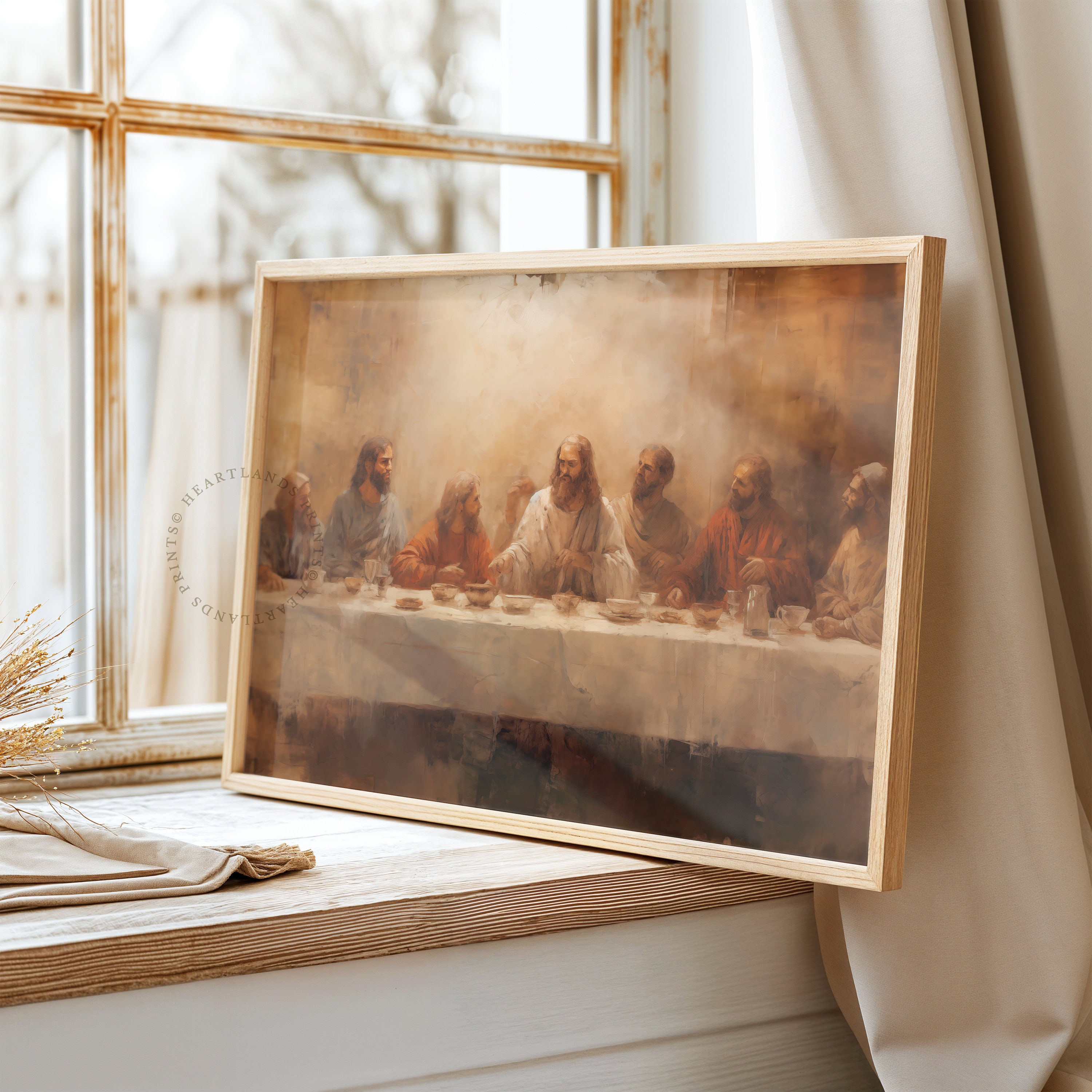 Printable Last Supper Painting Wall Art Modern Christian Artwork of ...