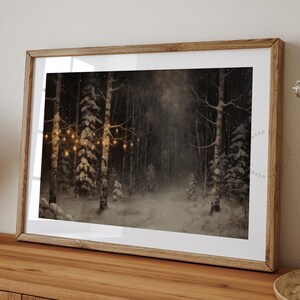 Dark Forest Winter Art, Printable Winter Wall Art, Forbidden Forest