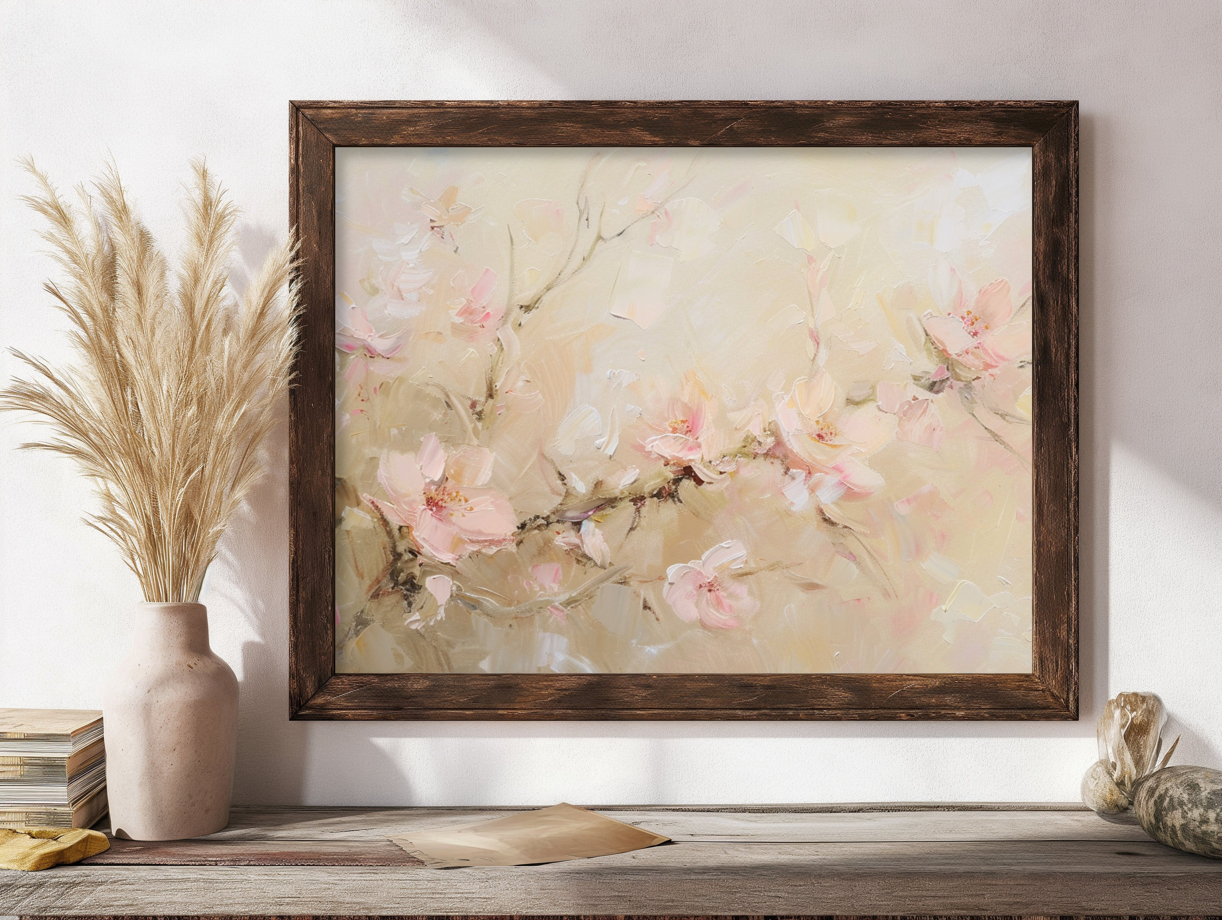 Digital Wall Art Cherry Blossom TREE ART Print Closeup Branch Soft Pink ...